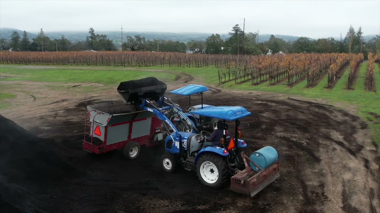 Vineyard Compost Spreading