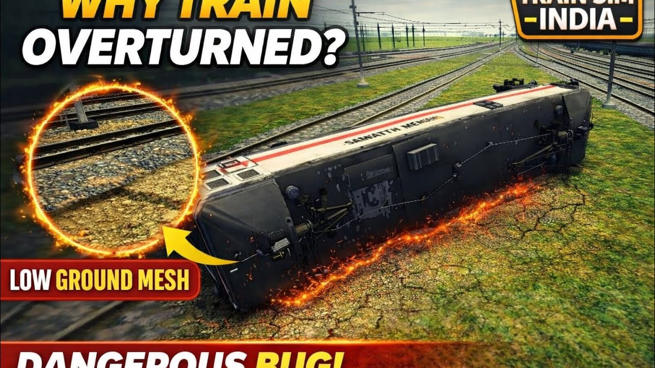 WHY TRAIN OVERTURNED? 😱 | Dangerous Ground Mesh Bug | Train Simulator India