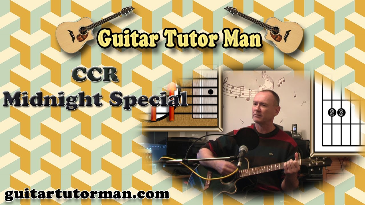 Midnight Special - Creedence Clearwater Revival - Acoustic Guitar Lesson (Detuned 1 fret - Easy)