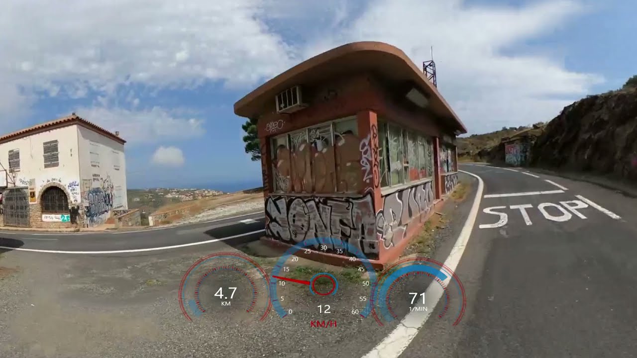 45 minute Virtual Cycling 360&deg; VR Fat Burning Workout Coast Road Spain Garmin 4K