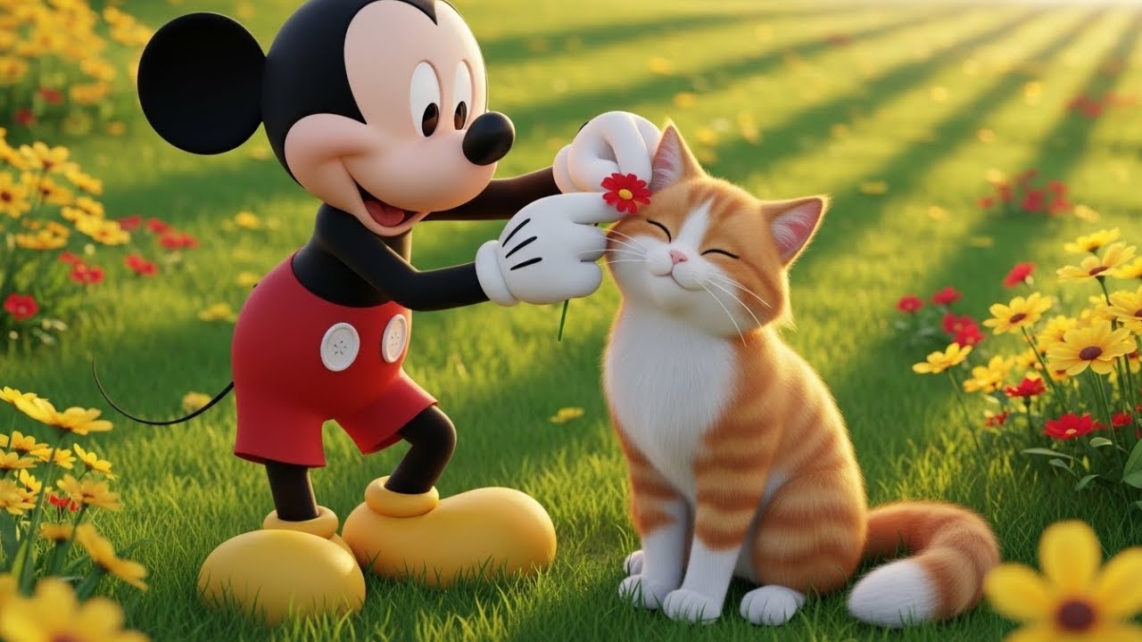 🐾🌳 Mickey Mouse Enjoys with White Cat in the Jungle | DreamDoodle Kids