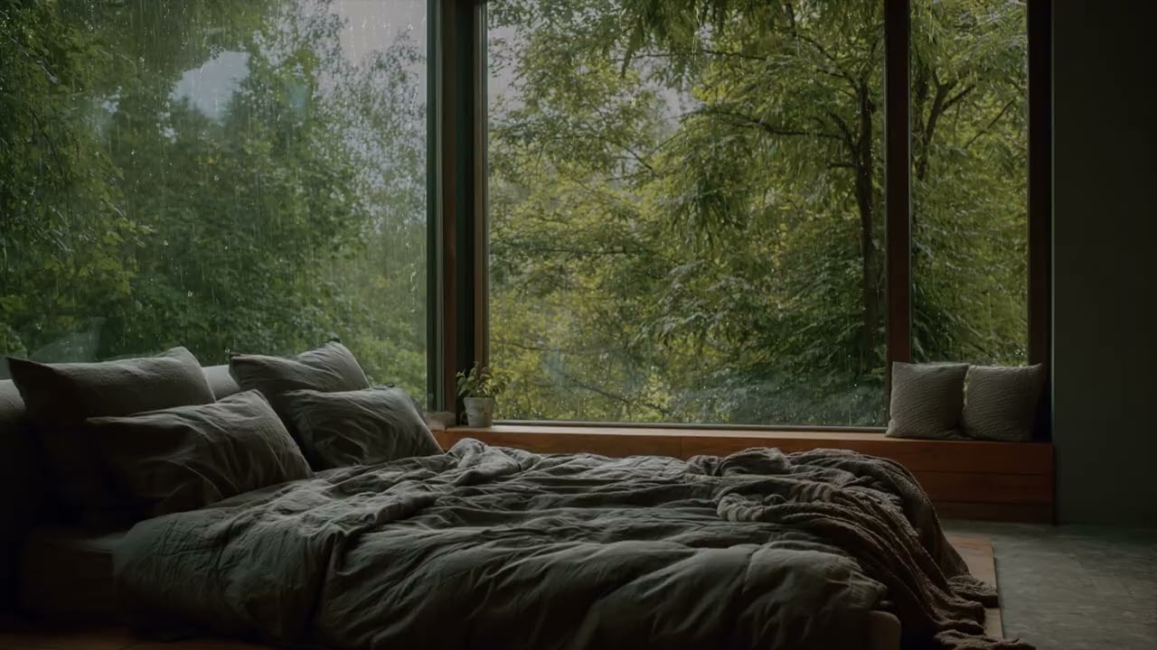 Soft Rain Atmosphere Filling the Room Letting the Heart ❤️ Slow Down with Ease