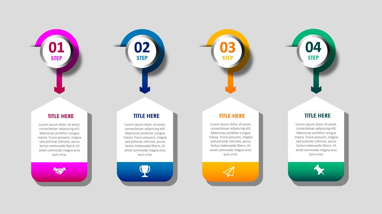 4 Hanging Options Infographic Slide in PowerPoint