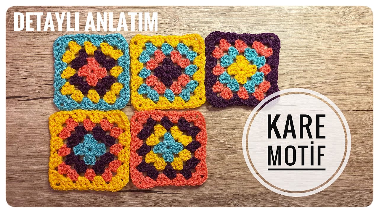 Kolay Tığ &Ouml;rg&uuml;s&uuml; Kare Motif Yapımı / Yeni başlayanlar i&ccedil;in tığ işi motif nasıl yapılır / DIY