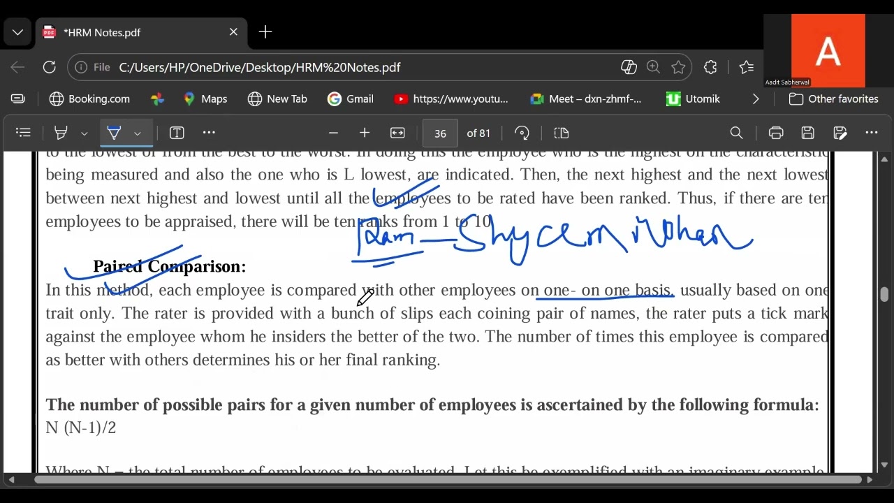 Human Resource Management - Perfromance Apraissal - Definition nad Methods