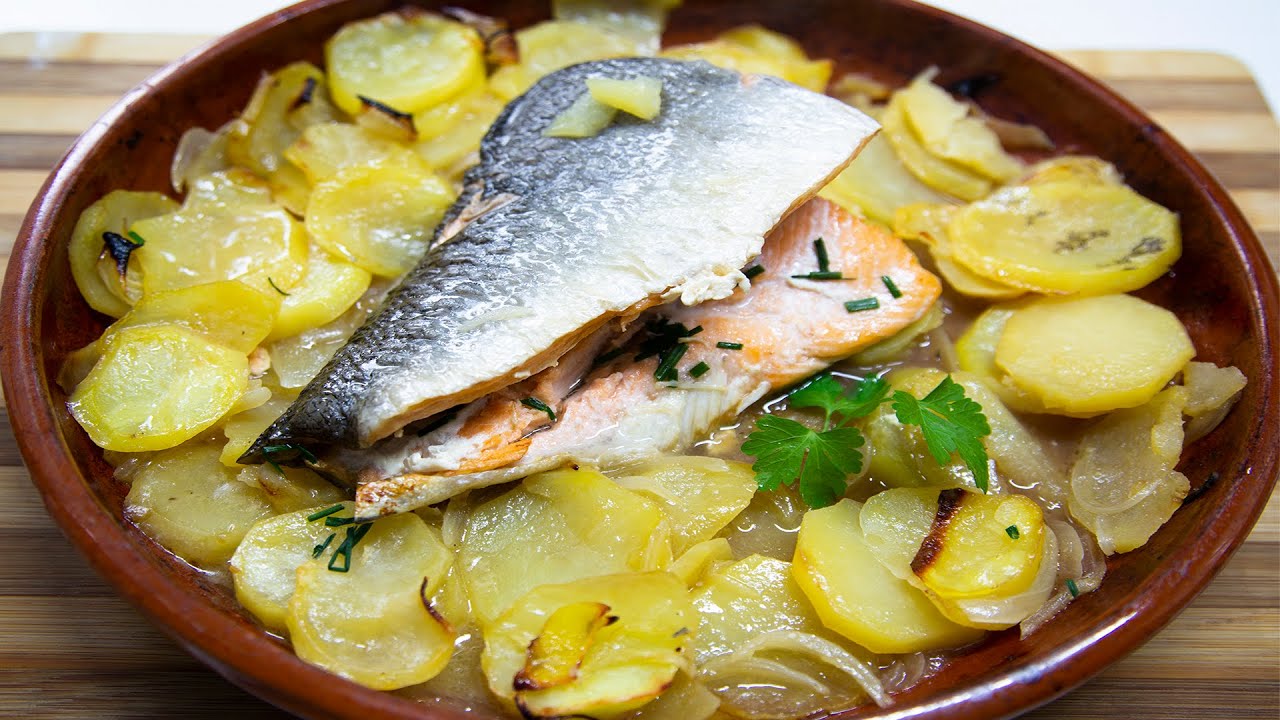 Haz este SALMÓN AL HORNO CON PATATAS y triunfaras.