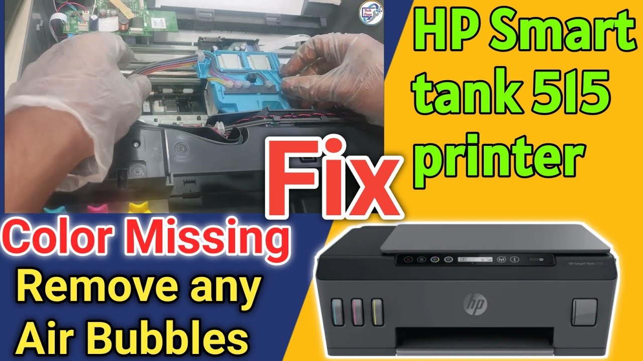How to clean hp smart tank 515 printer head and remove any air bubbles without the need for a PC.
