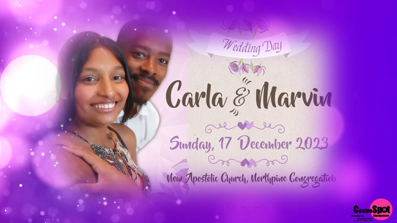 Wedding Ceremony of Carla Adams & Marvin Williams - Sunday, 17 December 2023 at 11AM