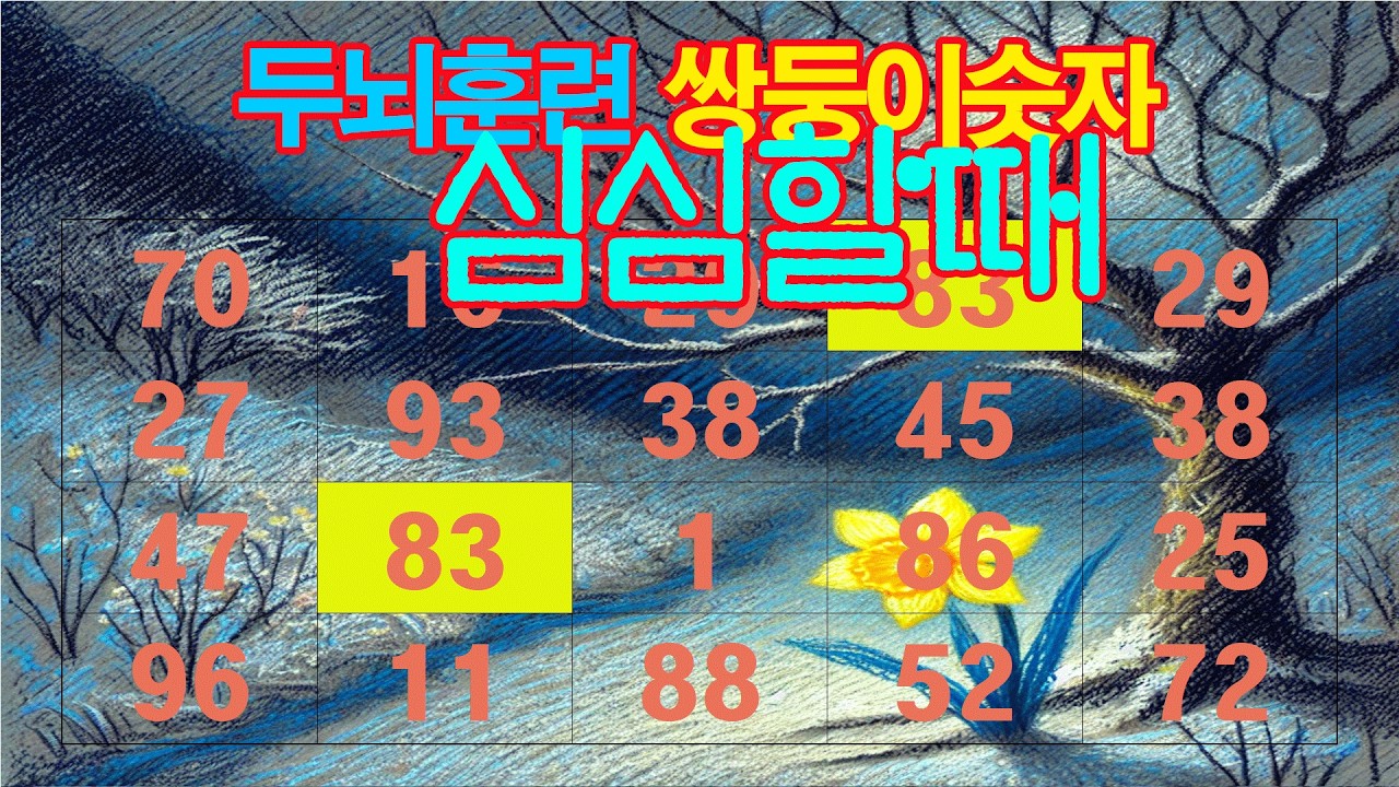 심심할때 두뇌훈련 쌍둥이퀴즈,같은숫자찾기,치매예방, 두뇌훈련퀴즈,숫자퀴즈,집중력향상,자신감향상.인지능력개,관찰력향상,스트레스감소