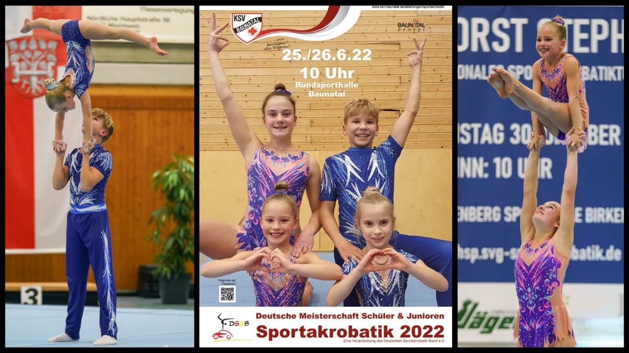Deutsche Meisterschaft Sportakrobatik 2022 Schüler und Junioren 2 in Baunatal - Sonntag