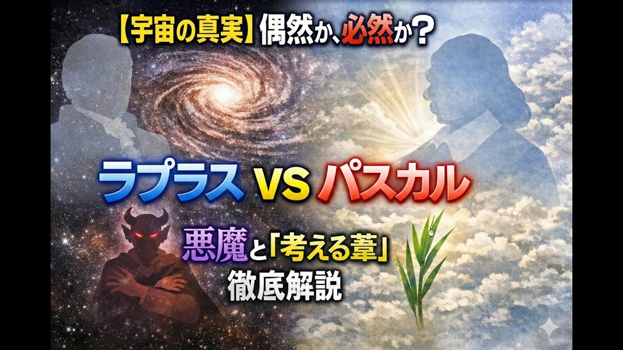 【宇宙の真実】偶然か、必然か？ラプラス vs パスカル：悪魔と「考える葦」徹底解説