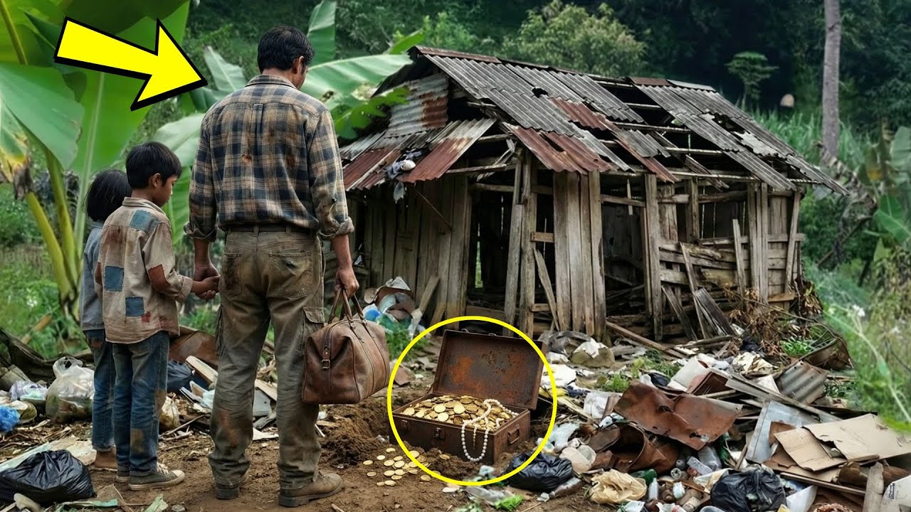 El padre viudo entró en una casa abandonada para proteger a sus hijos… lo enterrado lo cambió todo