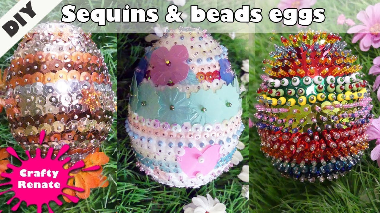 How to decorate Easter Eggs with Sequins and Beads 🥚
