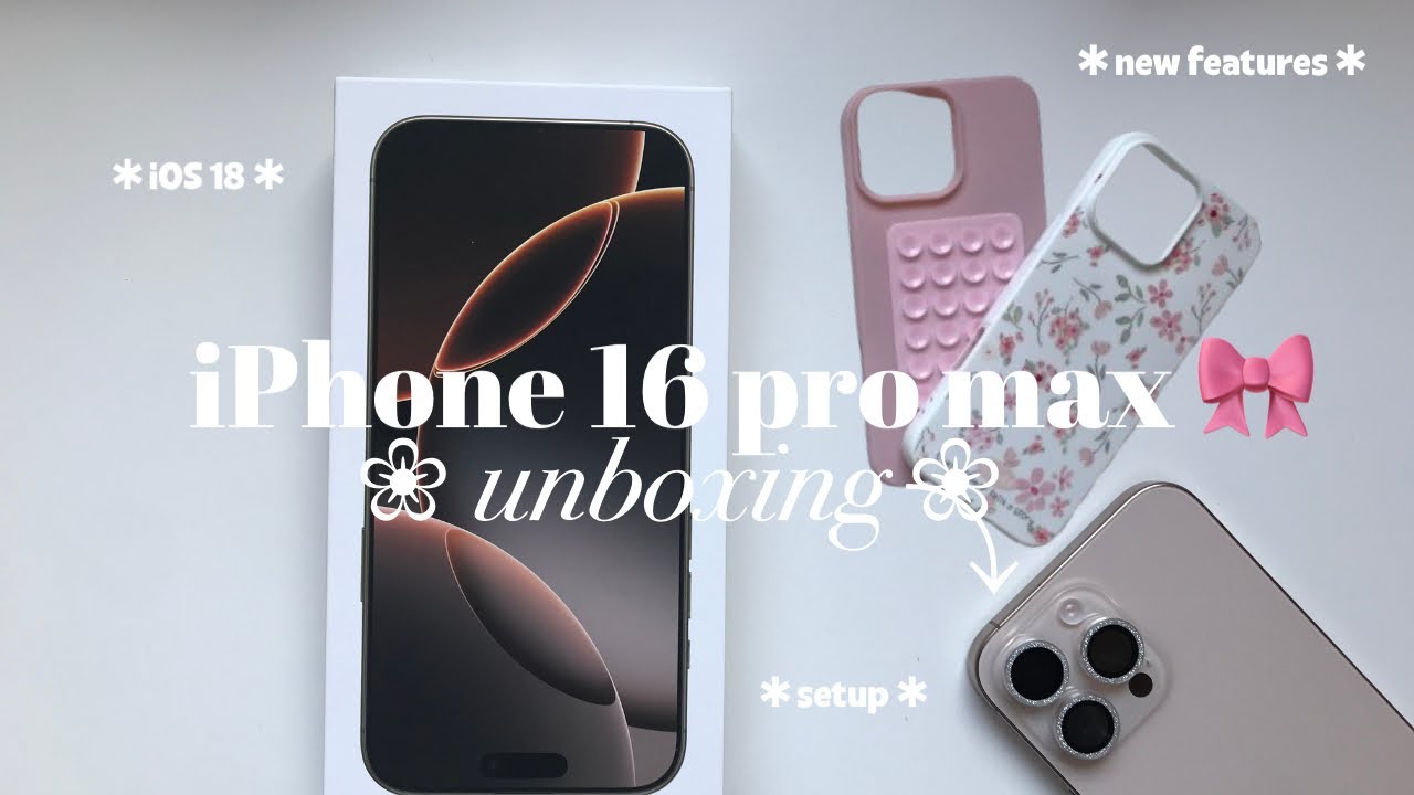 ♡ 2025 Unboxing iPhone 16 Pro Max ✨Aesthetic unboxing & accessories ♡ Desert Titanium + Camera Test!