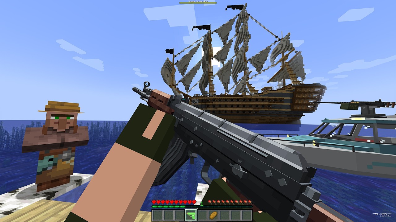 Fisherman Villager Hired Me to Destroy the Pirate Pillager Ship with Modern Weapons! 🚢💣