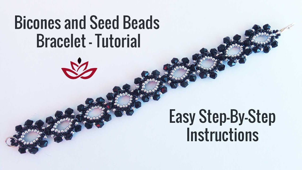 Bicones and Seed Beads Bracelet - Tutorial, How to make DIY beaded bracelet?