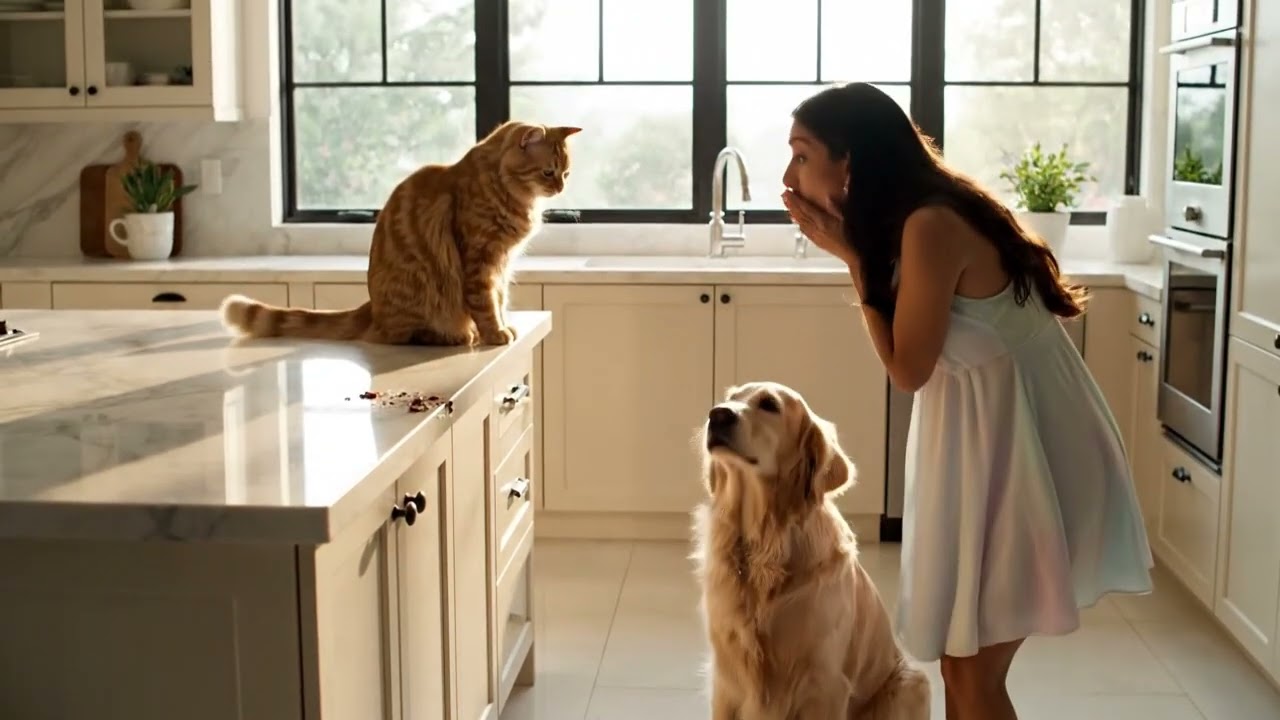 Cat's Sneaky Cake Revenge on Dog—Guilty Pup Takes Blame! 😂🐱🐶