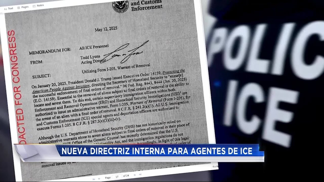 Directriz de ingreso de agentes de ICE sin orden judicial