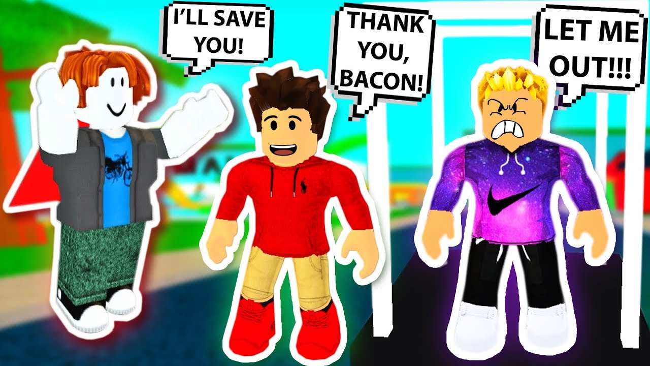 БЕКОН ROBLOX СПАСАЕТ ЧЕЛОВЕКА ОТ ХУЛИ! ЧЕЛОВЕК-БЕКОН! Команды администратора Roblox | Смешные мом...