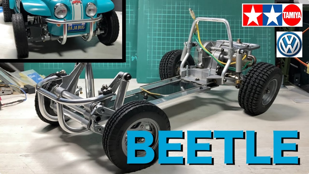 【ビートルのバンパー】ついに手に入れたフロントバンパー装着！TAMIYA ワーゲンオフローダーの簡素なシャーシを改良！