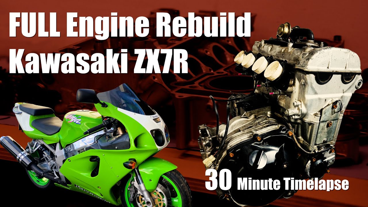 Kawasaki ZX7R Engine Rebuild TIMELAPSE in 30 Mins!