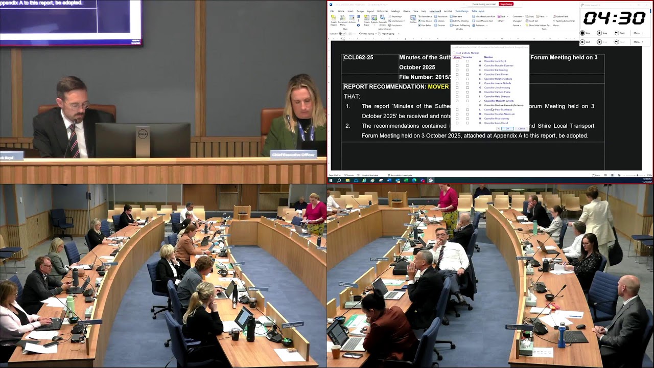 Sutherland Shire Council Meeting - Monday 13 October 2025