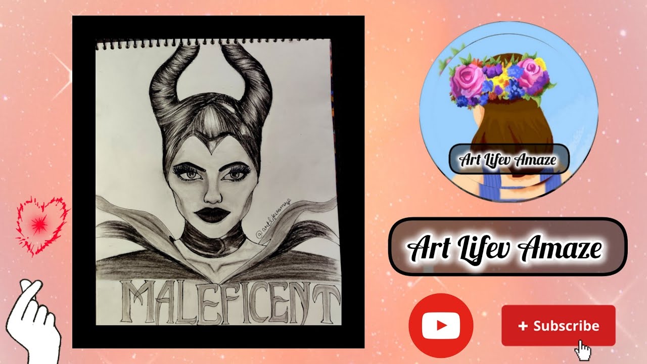 How to draw a drawing of Maleficent in my style ✨✍️// step by step// for beginners☺️✨