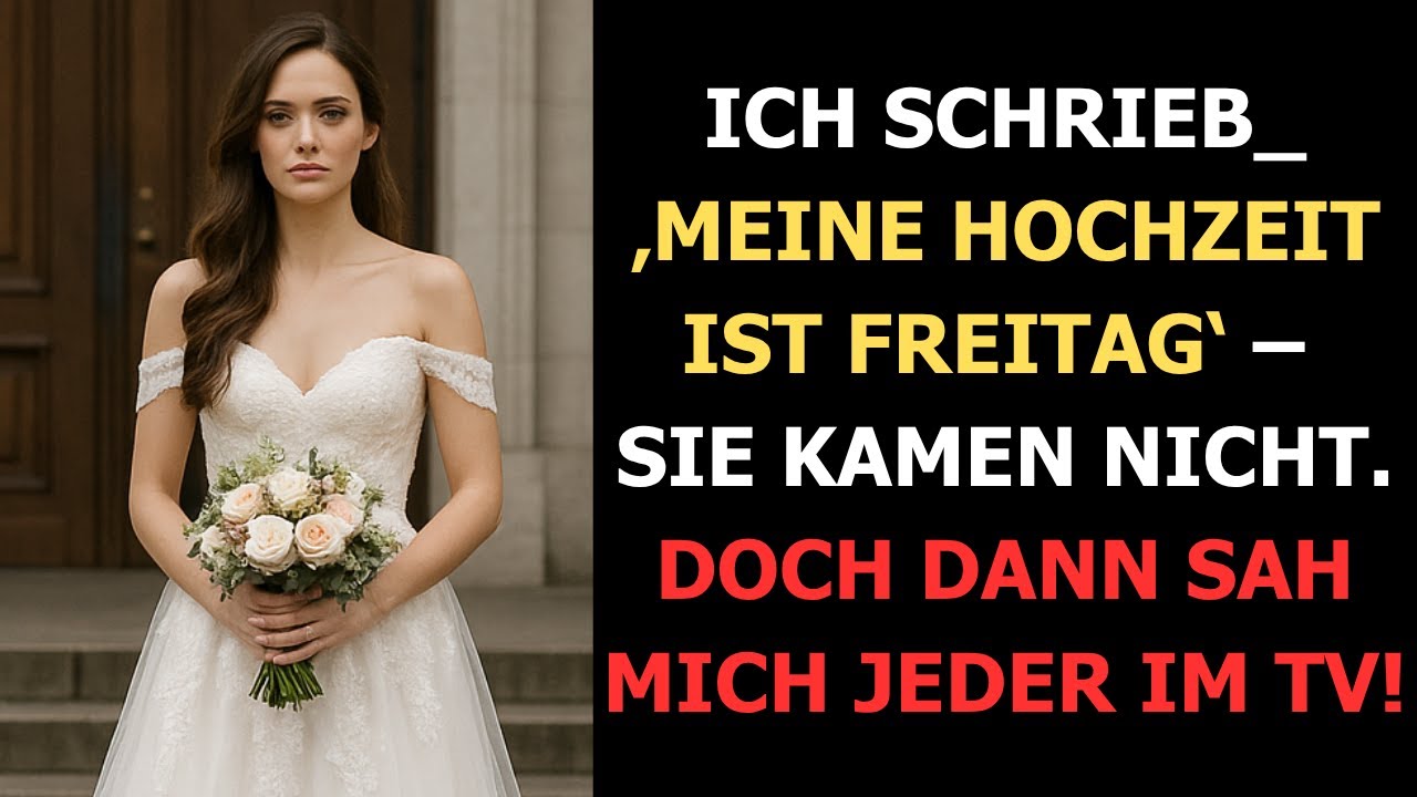 Ich schrieb  ‚Meine Hochzeit ist Freitag‘ – Sie kamen nicht  Doch dann sah mich jeder im TV!