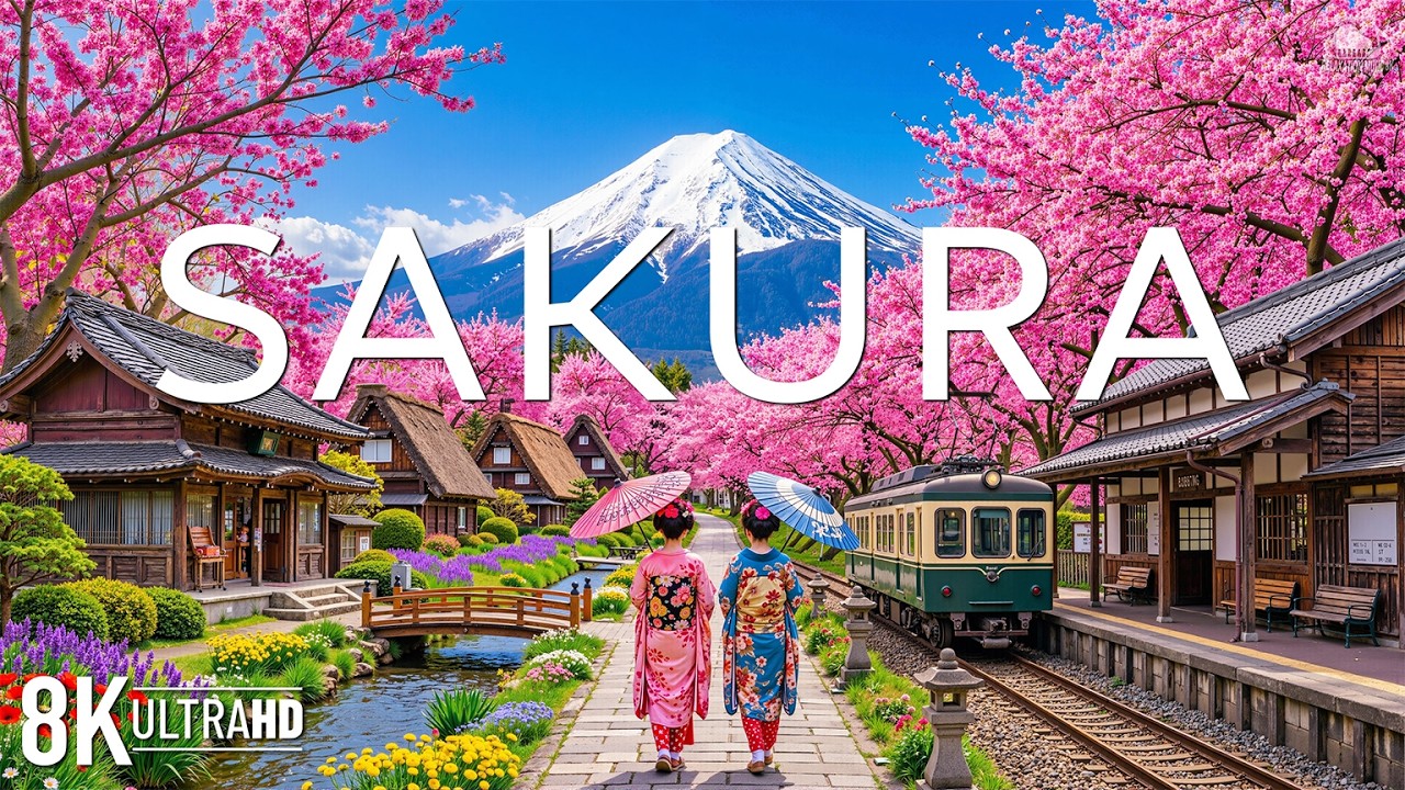 Sakura Spring 8K UHD 🌸 Cherry Blossom Landscapes & Peaceful Japanese Nature Scenery | Video 8K