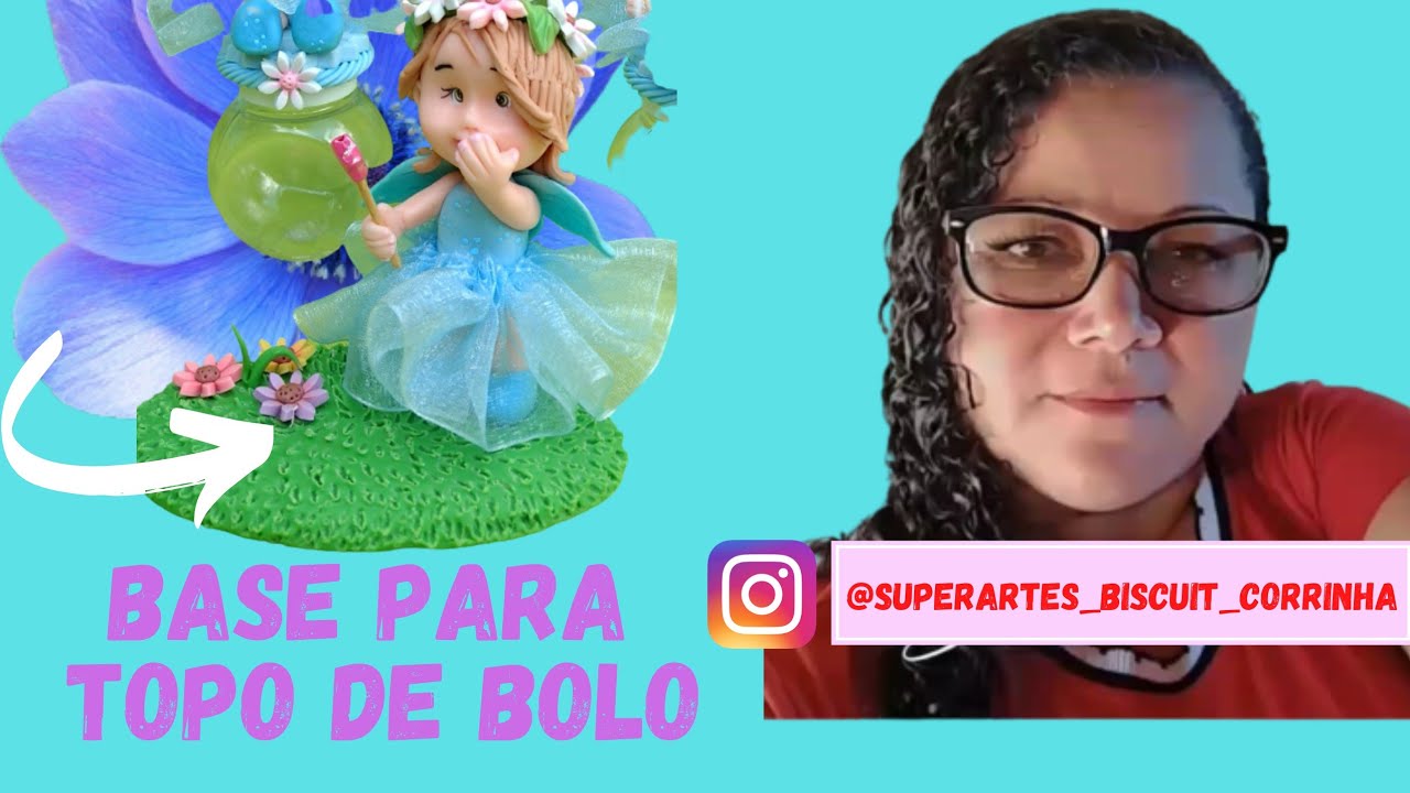 👉 (PAP) Base para topo de bolo em biscuit reutilizando CD.