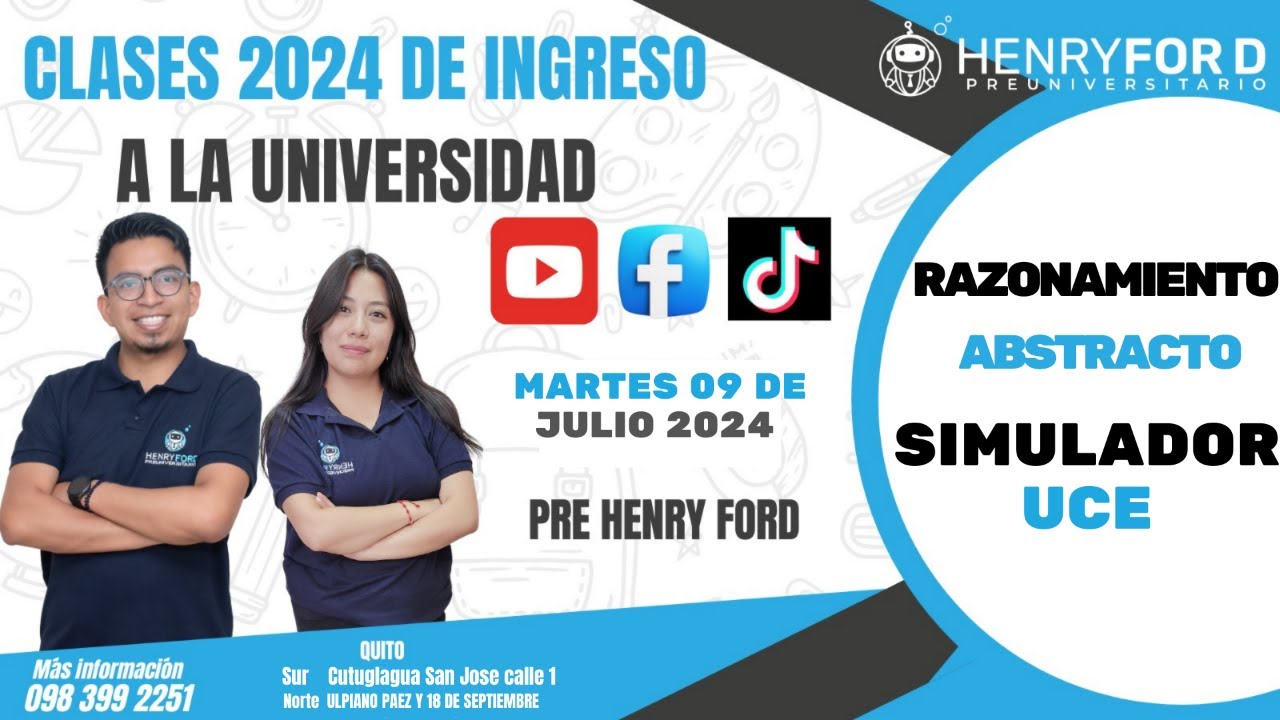 Simulador de Razonamiento Abstracto UCE - Ingreso a la Universidad 2024 |Clase N°19