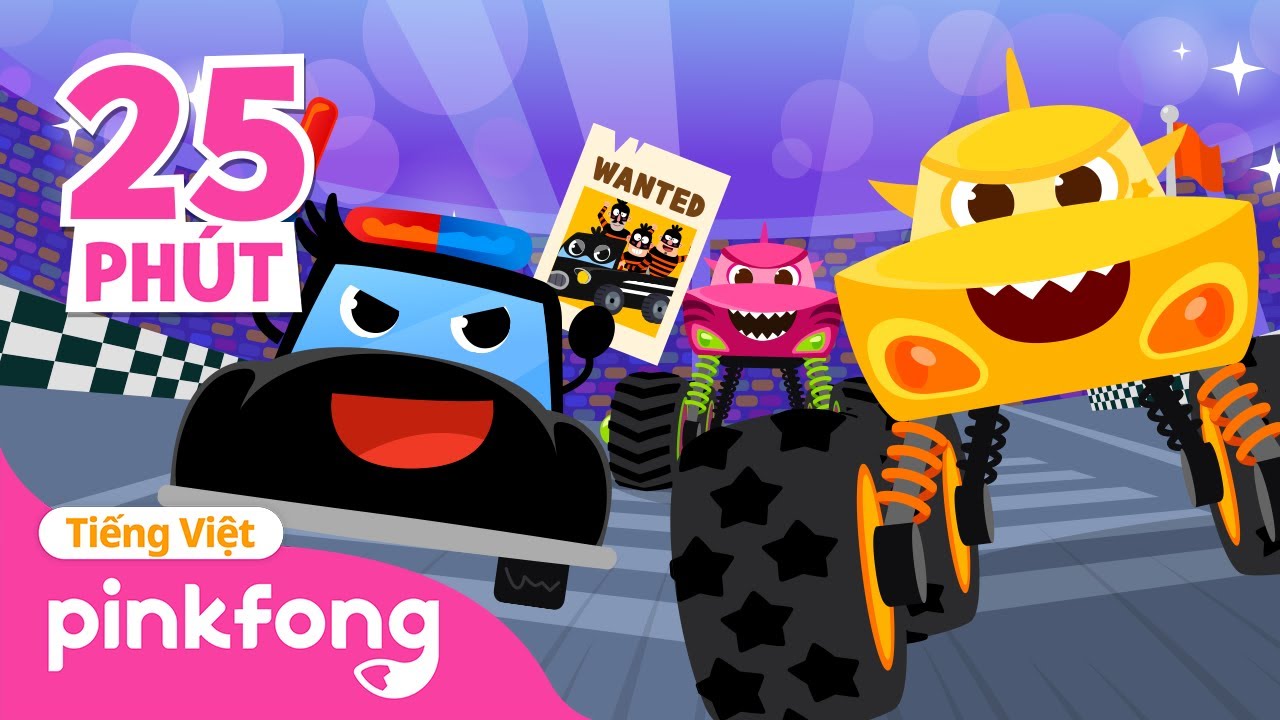 Quái xế Cá Mập Con 🚜 Xe Cảnh Sát 🚓 + Tuyển tập | Baby Shark Pinkfong - Nhạc thiếu nhi