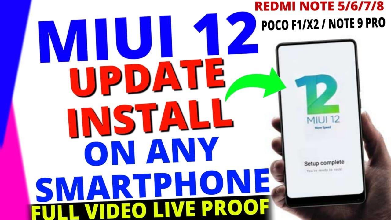 Latest Miui 12 Install On Any Smartphone Redmi/Poco/Mi/Note5/6/7/8/9Pro All Mobile