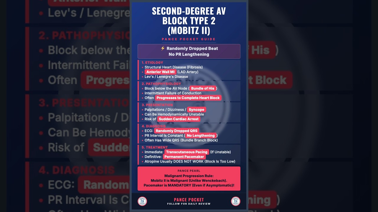 If Some Ps Don't Get Through...💔 (Second-Degree AV Block Type 2) #PANCE #PAStudent #MedicalShorts