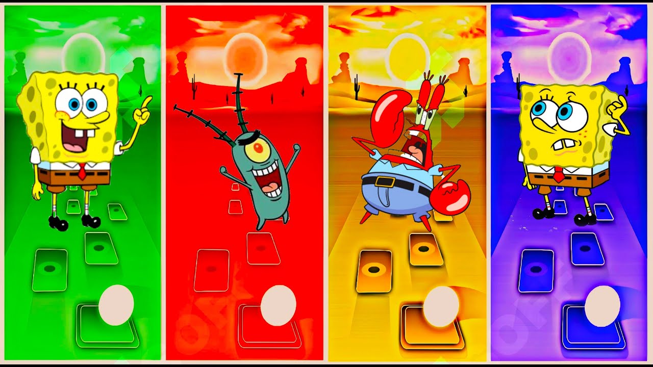 Sandy Cheeks EXE 🆚 Plankton EXE 🆚 SpongeBob EXE 🆚 SpongeBob | Tiles Hop EDM Rush #3