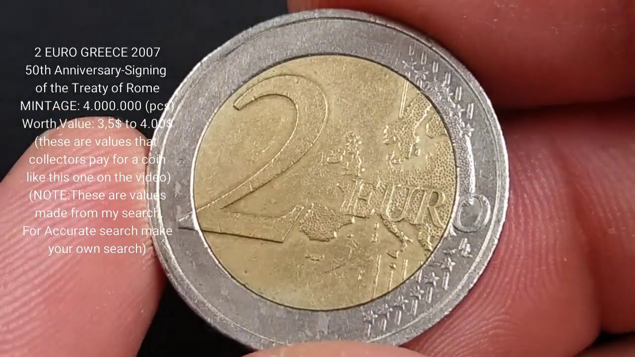 2 euro coin value, 2 euro greece 2007