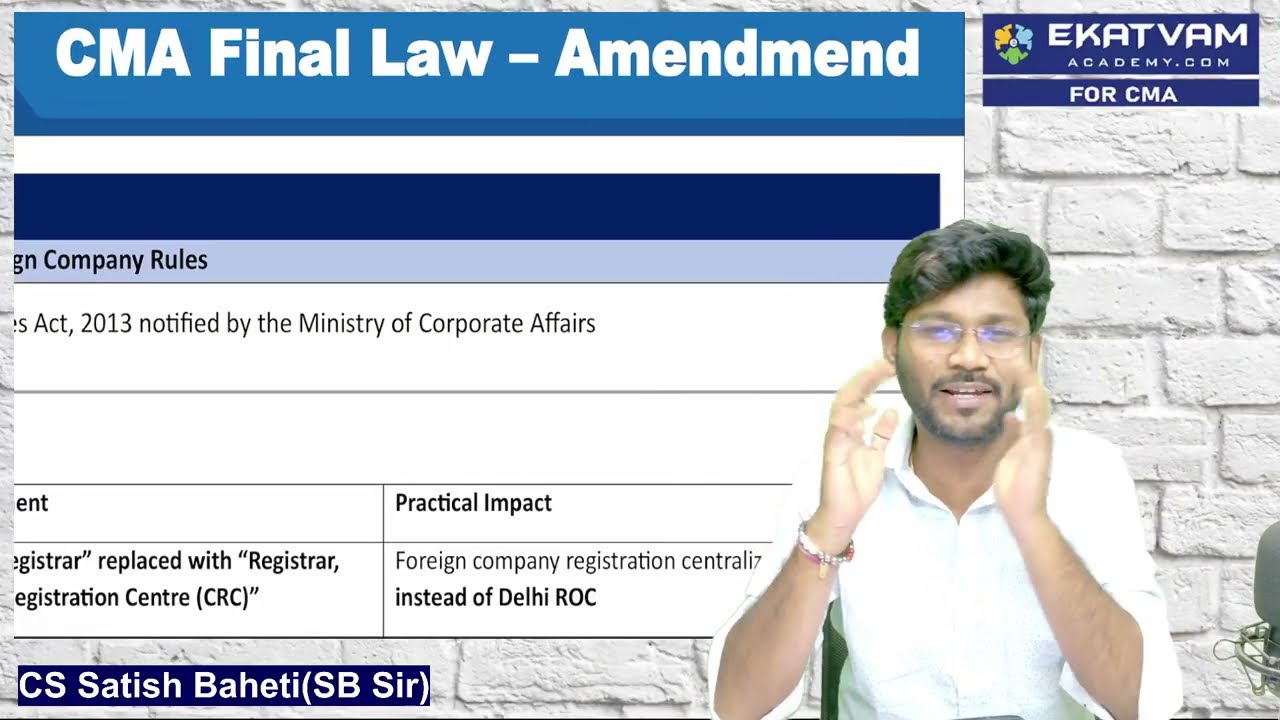 CMA Final Law Amendments for June 2026 | P13 Corporate & Economic Laws Amendments | CS Satish Baheti