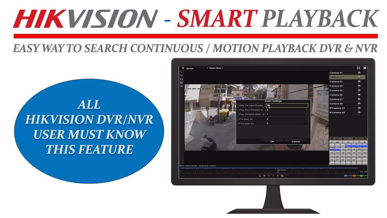 How to check search smart playback hikvision DVR NVR continuous or motion detect recording