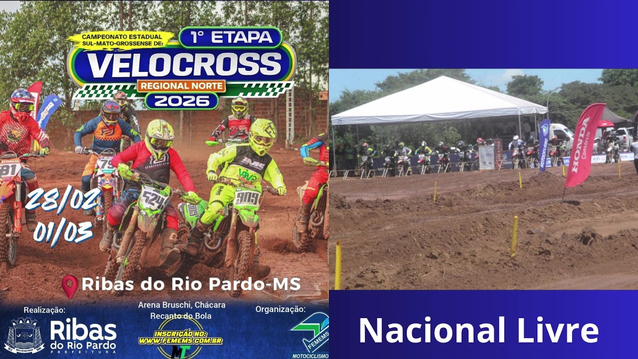 Nacional Livre em Ribas do Rio Pardo pelo Regional Norte do Sul-mato-grossense de Velocross 2026