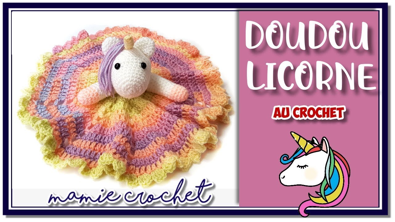 Comment faire un doudou licorne amigurimi très facile au crochet, pas à pas tuto