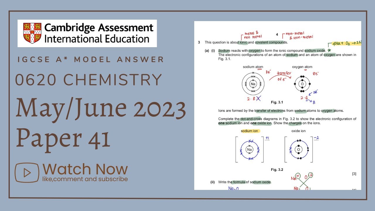 IGCSE Chemistry Paper 41 - May/June 2023 - 0620/41/M/J/23 (Q1-4) SOLVED