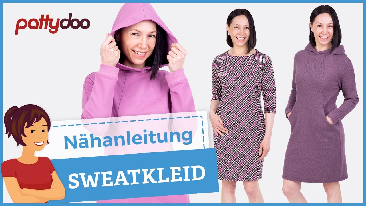 Kleid mit Kapuze, Taschen & Teilungsnähten nähen | Lässiges Hoodiekleid oder elegantes Businesskleid