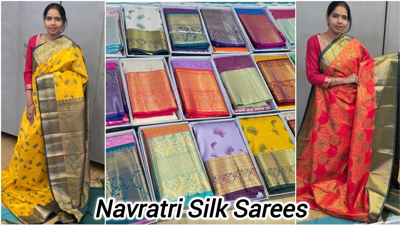 KANCHIPURAM Low Price Silk Sarees | Semi Kanchi | Traditional Navratri Gift Sarees Rs.1050 | Online