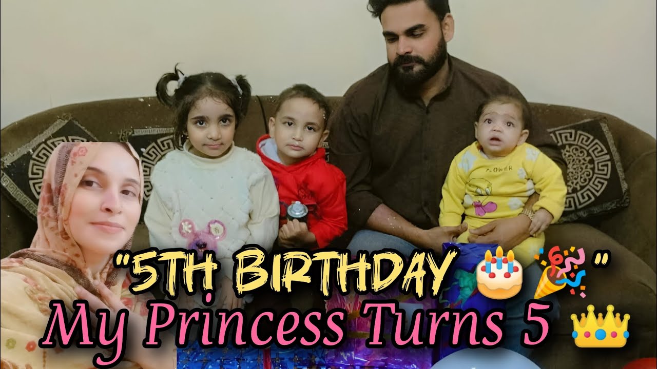 Meri Beti Ka 5th Birthday 🎉 | Ghar Ki Simple Birthday Party | Family Vlog @fatimanoor2139 