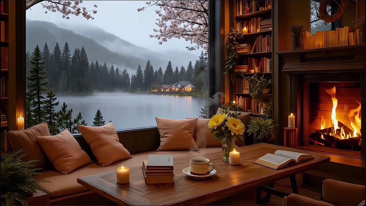 Peaceful Winter at Cozy Lakeside Porch Ambience ❄️ Jazz Relaxing Music for Study, Work or Good Moods