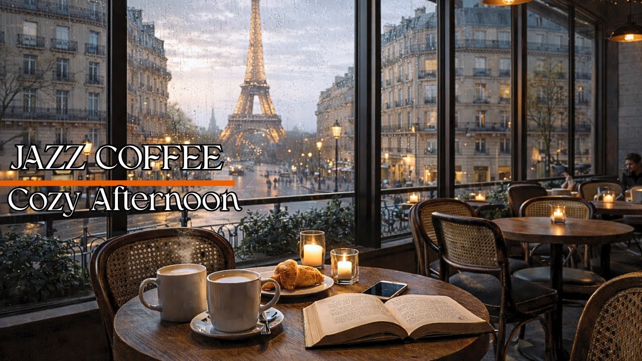 Coffee in Paris on a Rainy Afternoon ☕ Soft Instrumental Jazz | To Relax and Reduce Stress