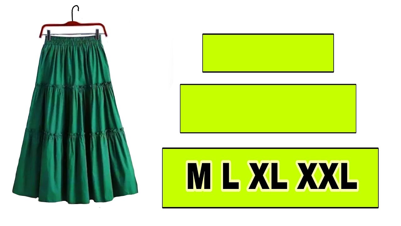 easy tiered skirt pattern || pola rok susun 3 kekinian
