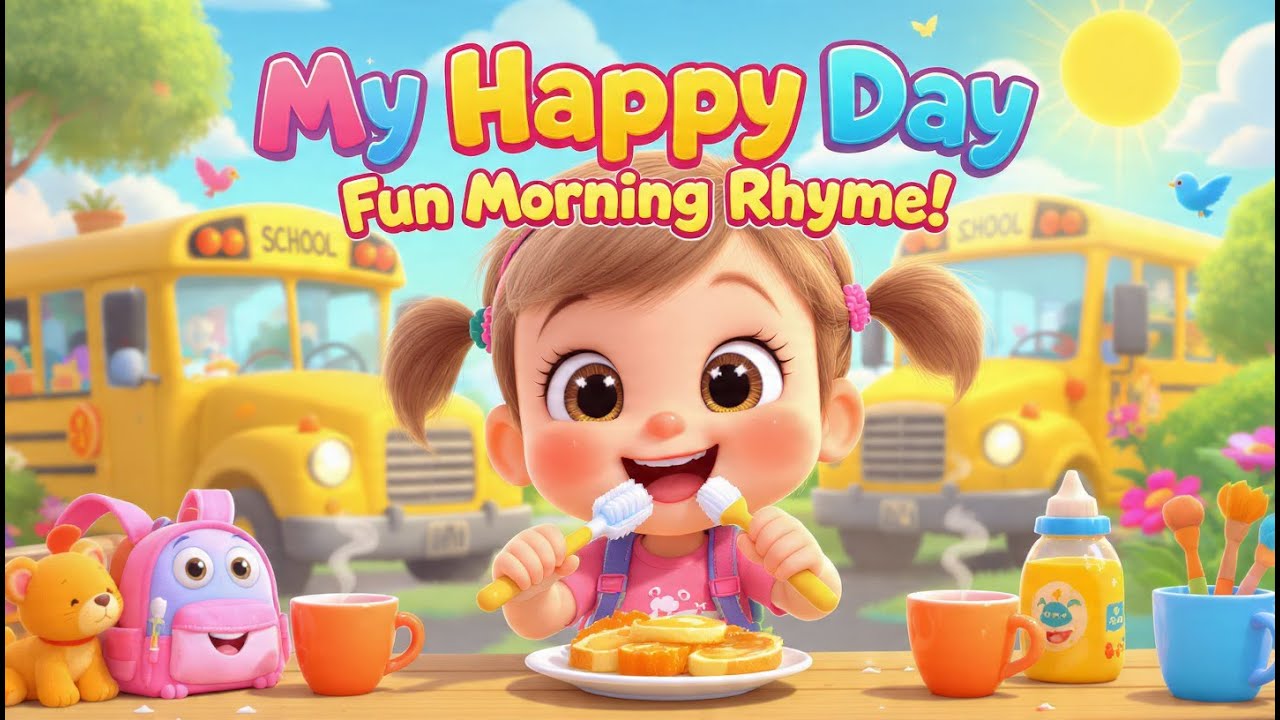 “My Happy Day | Fun Morning & School Rhyme for Kids 🌞🎒🖍️”