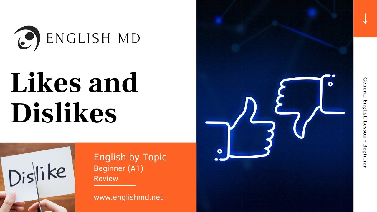 Likes and Dislikes | Talking about Likes in English | Beginner English for ESL Teens & Adults (A1)