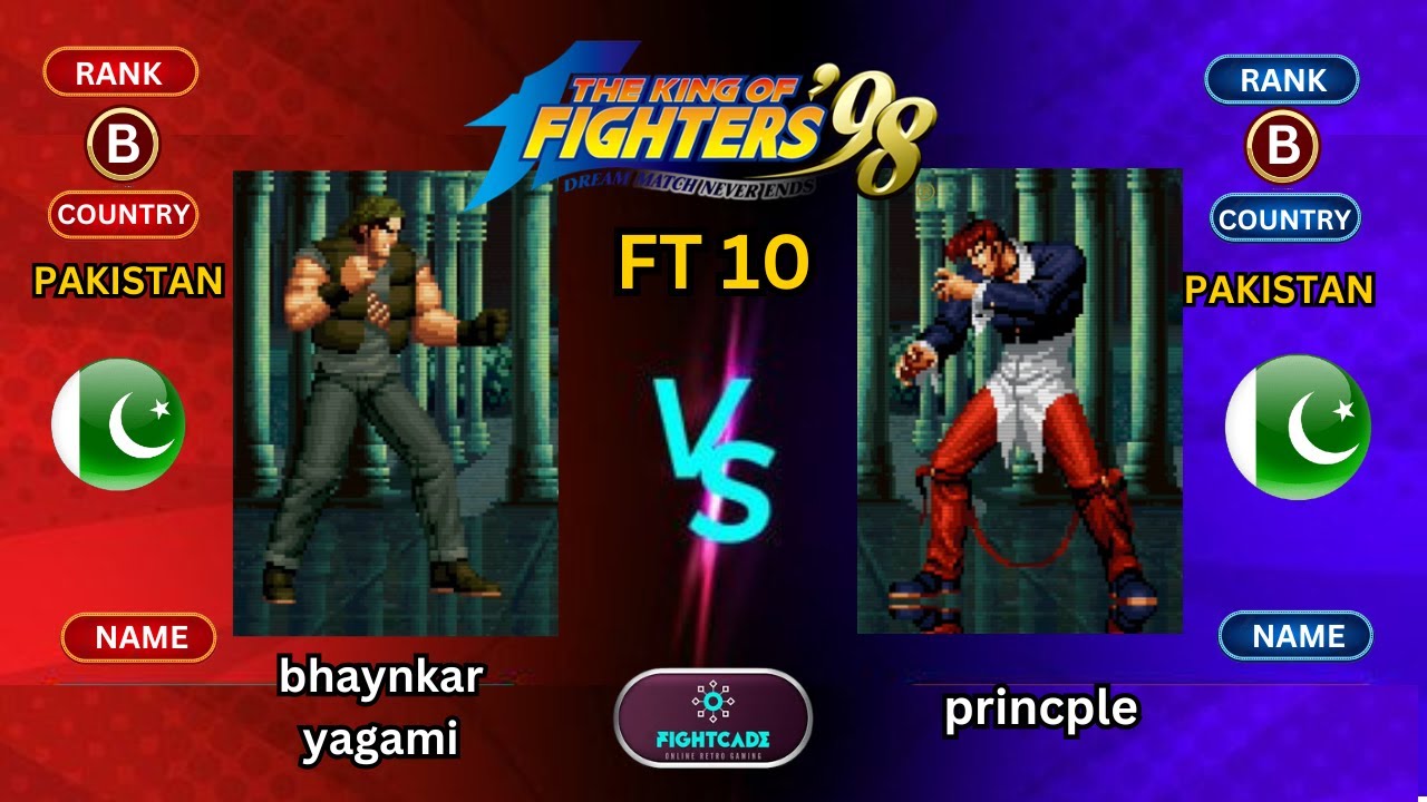 bhayankar yagami (vs) princple | kof98 pakistan top match on FIGHTCADE |  YZKOF 